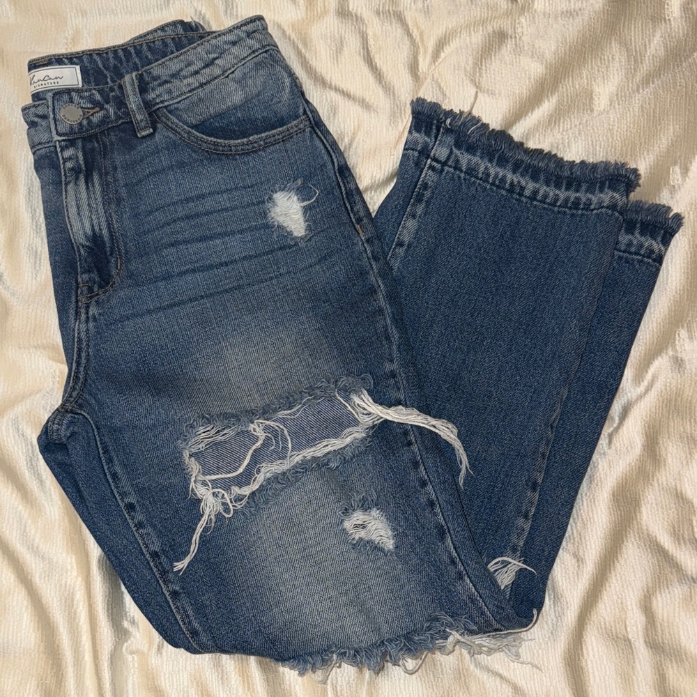 KanCan Distressed Ultra High Rise Straight Blue Jeans Women’s Size 26